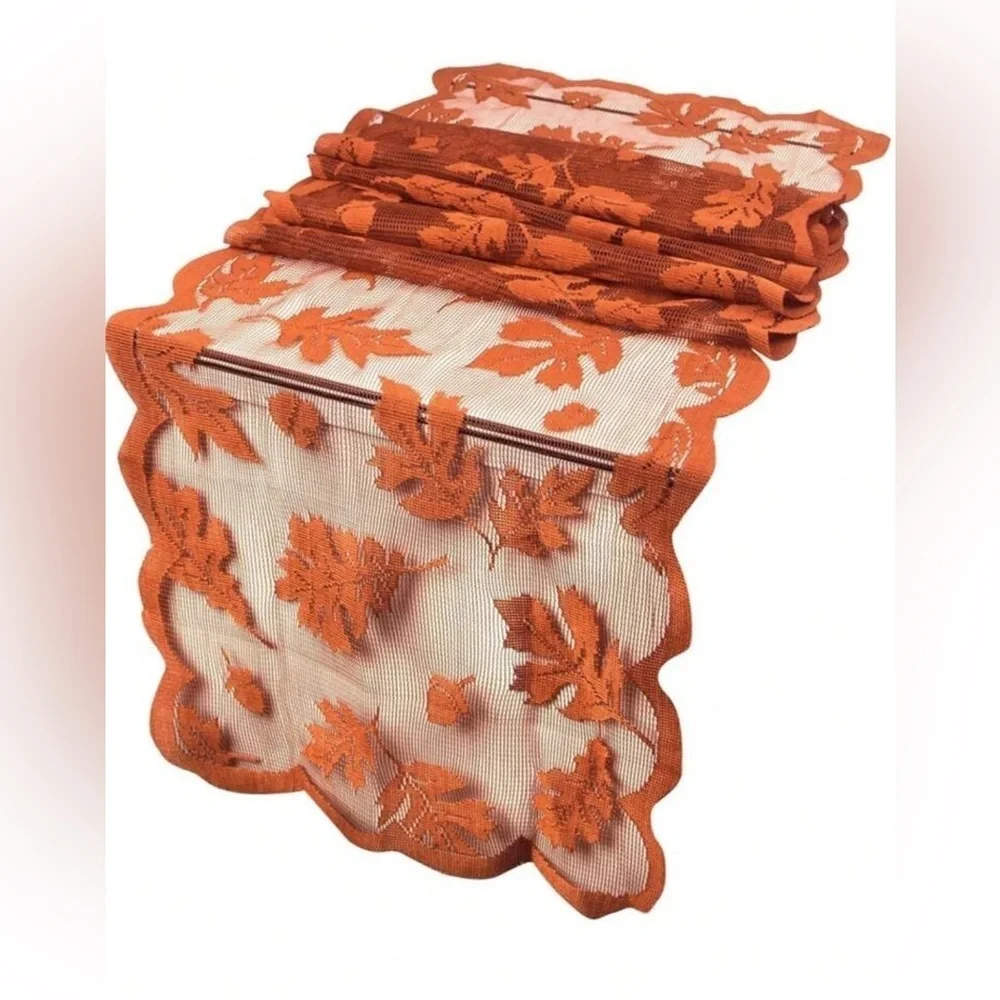 NEW Orange Leaf Fall Table Runner